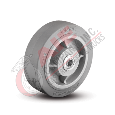 4" x 2" Performa Rubber Wheel, Flat/Grey